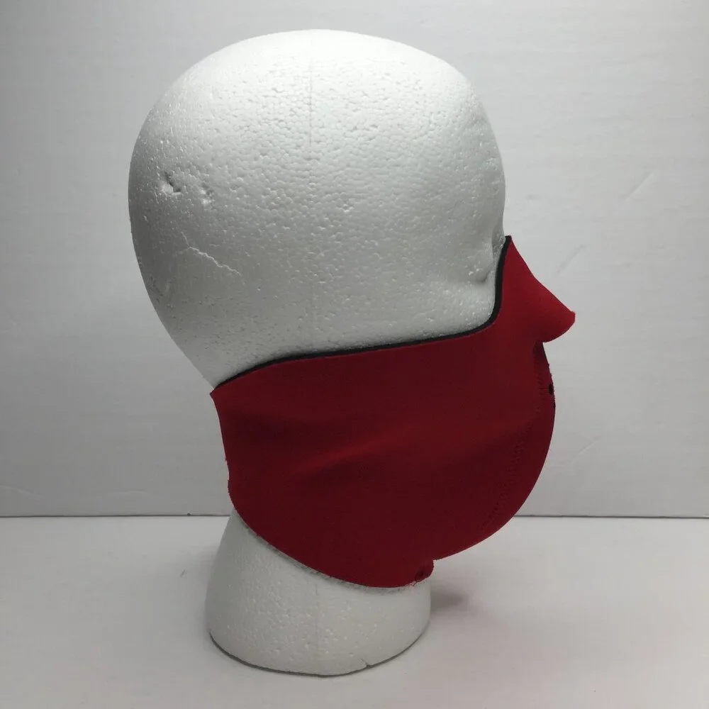 Vintage 80s Adult Red Neoprene Ski Face Mask Snowboard Snow Size Medium